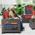 thumbnail image 5 of ASJMR 10 Pieces Wicker Patio Furniture Set With 43" Gas Fire Pit Table & 2 Swivel Chairs,Outdoor Rattan Sectional Sofa Conversation Set With Cushions & Tables,Red, 5 of 10