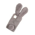 thumbnail image 2 of for iPhone 15 Pro Max Case for Girls, Luxury Women Cute Toy Warm Furry Fuzzy Soft Rabbit Ear Faux Fur Hair Plush Diamond Camera Frame Warm Winter Skin Case Cover for iPhone 15 Pro Max, Lightgray, 2 of 3