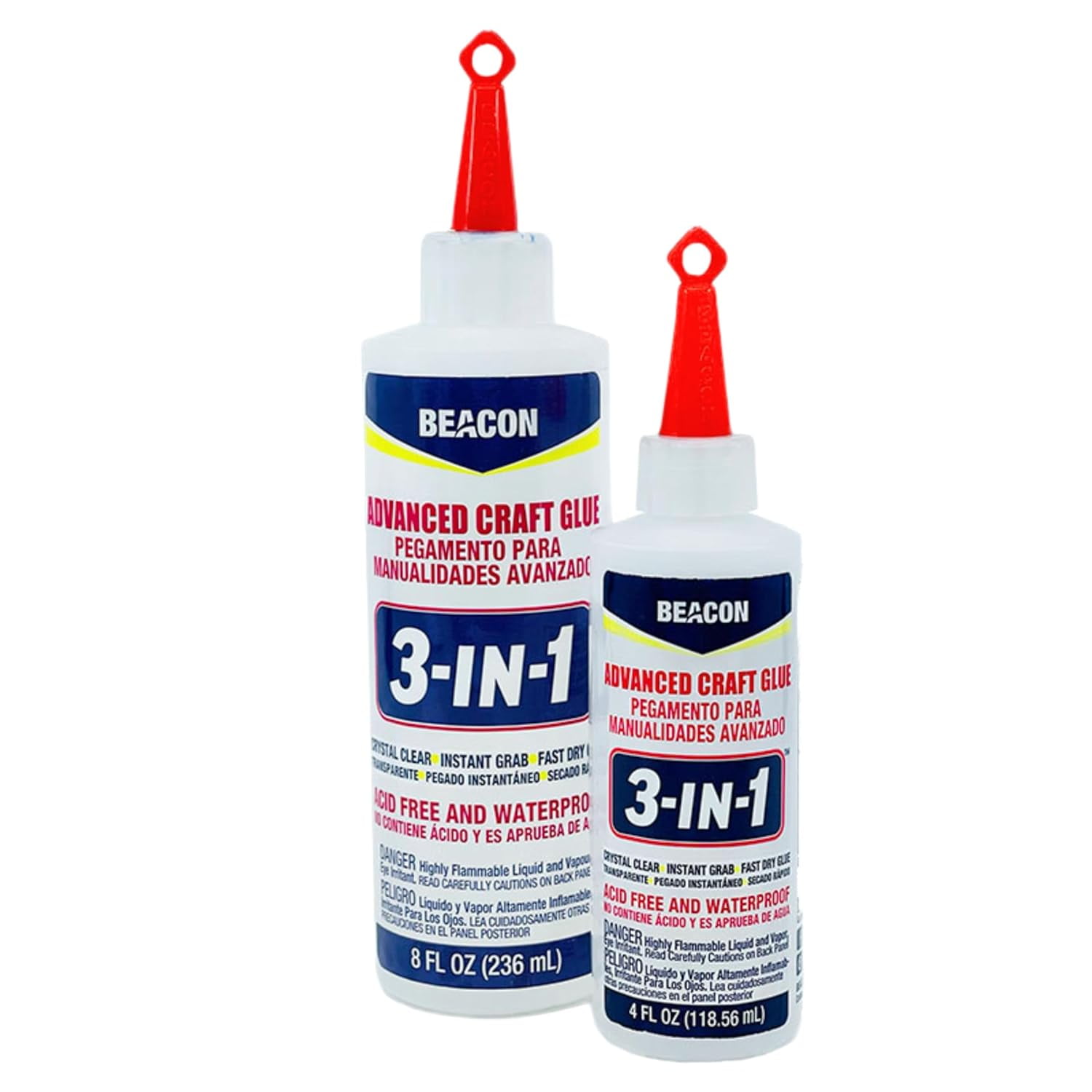 3-in-1 Advanced Craft Glue - Fast-Drying, Crystal Clear Adhesive for Wood, Ceramics, Fabrics, and More, 8-Ounce