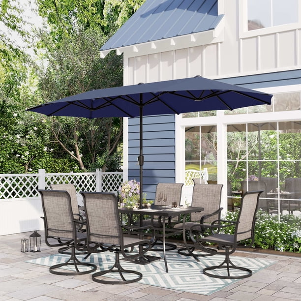 Sophia & William 8-Piece Outdoor Patio Dining Set with 13 ft Navy ...