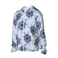 thumbnail image 3 of Goofa Turtle with Blue Stones Printed Women's UPF 50+ Sun Protection Hoodie Jacket Lightweight Long Sleeve Sun Shirt for Women with Pocket Hiking Outdoor-Large, 3 of 9