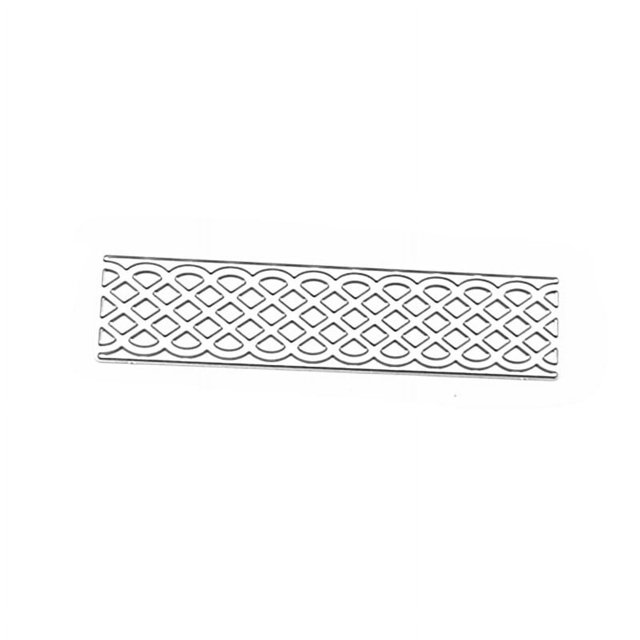 Troqueles de metal con borde de rejilla a rayas, troqueles de corte de marco de borde de encaje, plantillas cortadas para bricolaje, álbumes de recortes, fotos, troqueles de papel decorativo