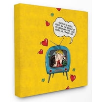 Stupell Industries Fairytale Love Vintage Comic Book Yellow Blue Design Canvas Wall Art by Ester Kay
