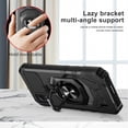 thumbnail image 4 of TJS for Cricket Icon 5 / AT&T Motivate 4 Phone Case, with Tempered Glass Screen Protector, [Military Grade] Robotic Magnetic Support Car Mount Metal Ring Holder Kickstand Cover (Black), 4 of 7