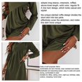thumbnail image 4 of Vestido túnica de manga larga para mujer, cuello redondo, volantes, color liso, estilo casual, corte regular, minivestido, 4 of 5