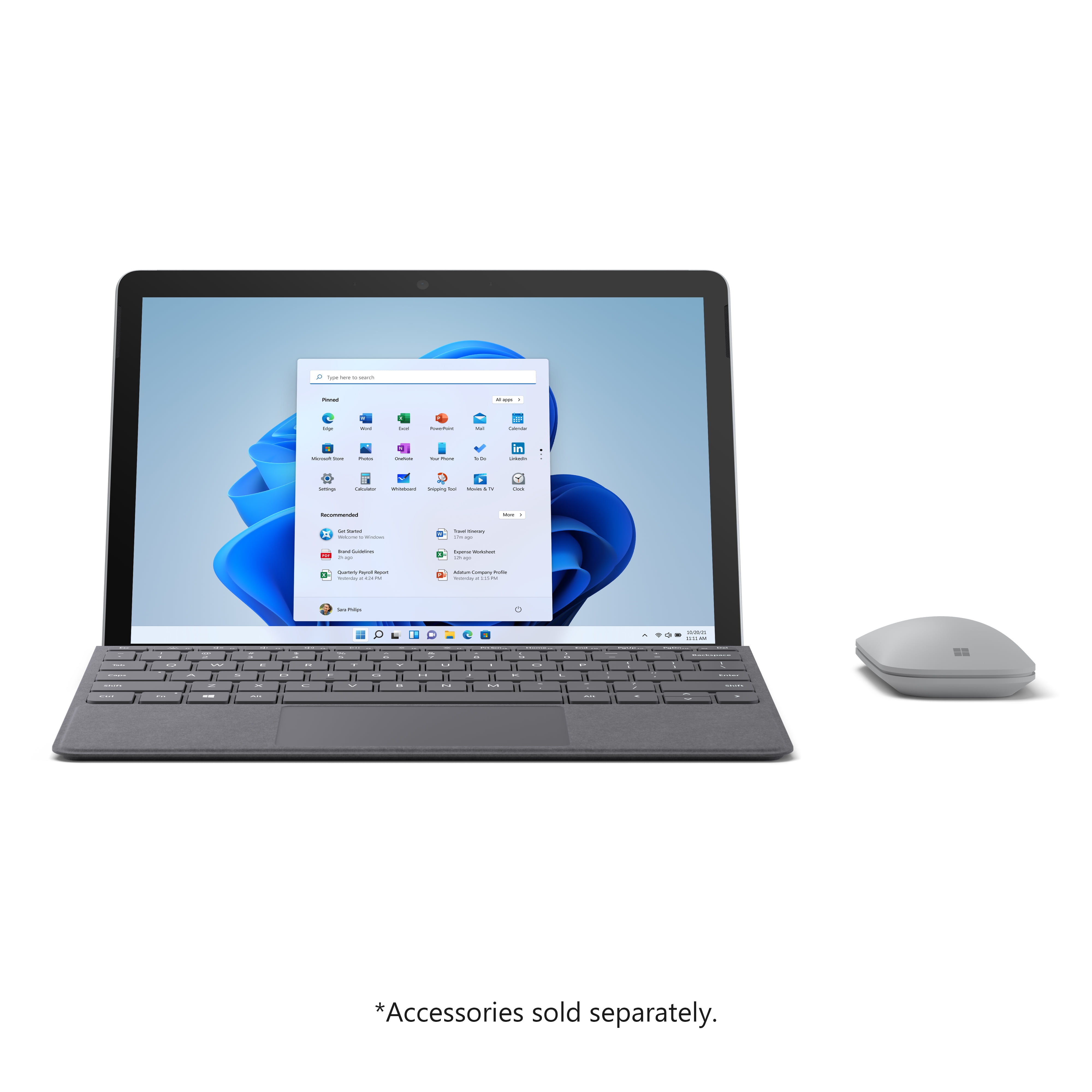 Microsoft Surface Go 3 10.5 Pixel Sense Display, 10 Point Multi- touch,  Intel Pentium Gold 6500Y, 4GB RAM, 64GB eMMC, Platinum, Windows 11,  8V6-00001 