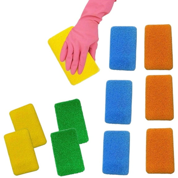 Kitchen Cleaning Sponges 10 Pieces, Silicone Dish Scrubber Set Reusable, Soft Scrubbing Pads for Dishes, Pans and Produce