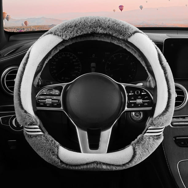 Funda de invierno para volante de coche | Agarre antideslizante | Tamaño universal de 14,5 a 15 pulgadas | Funda suave y cálida para manillar para mujeres y niñas | Conducción cómoda y anticongelante