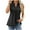 Black, variant on Luxalzxs Going Out Tops for Women Summer Casual Loose Dressy Solid Color Lapel Collar V-Neck Vest Lace Splicing Sleeveless Basic T-Shirt Tank Tops