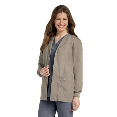 

Landau Essentials Relaxed Fit 4-Pocket Snap-Front Scrub Jacket for Women 7525