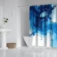 thumbnail image 2 of Blue White Marble Pattern Shower Curtain 84"x72" ,Bathroom Decorative Shower Curtains Set with 12 Hooks,Modern Waterproof Washable Shower Curtain, 2 of 6
