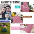 thumbnail image 6 of Unique Bargains Cotton Knitted Decorative Throw Blanket for Couch, Pink, 6 of 8