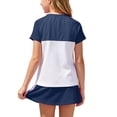 thumbnail image 6 of Zynoxe Girls Athletic Sets Outdoor Color Block Round Neck Short Sleeve and Elastic Waist Skirt Summer Outfits Soft Lightweight Sports Two Piece Sets Navy 0 Years, 6 of 9