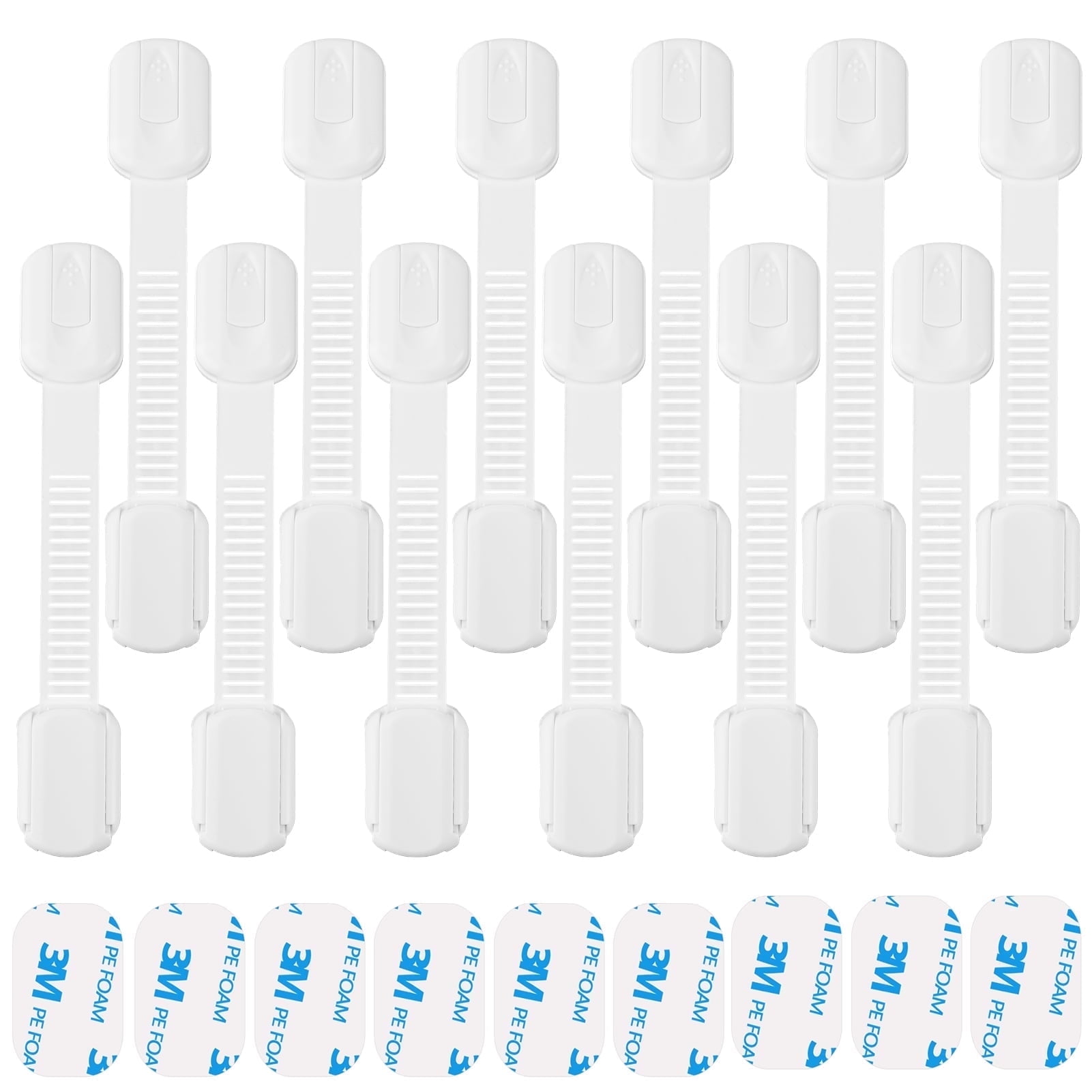 Yalumo Child Safety Cabinet Locks, 12 Pack with Adhesive Strips photo 1