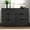 Dark Gray Oak, variant on STYLIVIA 6 Drawer Dresser with Cut-Out Handles Dark Gray Oak 47" W x 15.6" D x 31.7" H