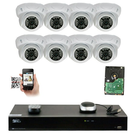 GW Security 8CH 4K H.265 NVR IP Camera Network PoE Surveillance System - (8) HD 5MP 1920P Weatherproof Outdoor / Indoor Dome Security