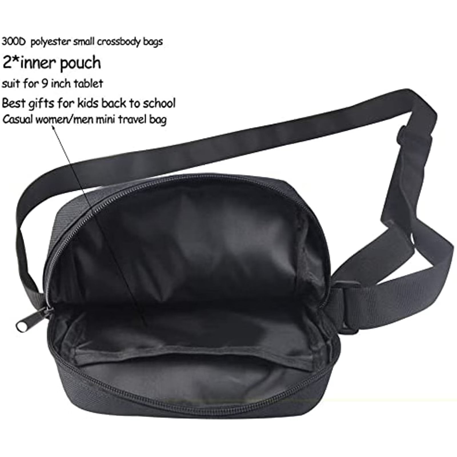 High School Students sling bag casual bag Men Allover Print Crossbody Bag  Casual Fashion Adjustable Printed Shoulder Bag For Daily Commuting,Gift For