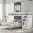 thumbnail image 4 of Kacho Bunk Bed Twin Over Twin, with Storage Drawers, Wood Twin Bunk Beds with High Length Guardrail, Twin Over Full Bunk Bed with Shelves and 6 Storage Drawers, for Teens Adults, White, 4 of 7