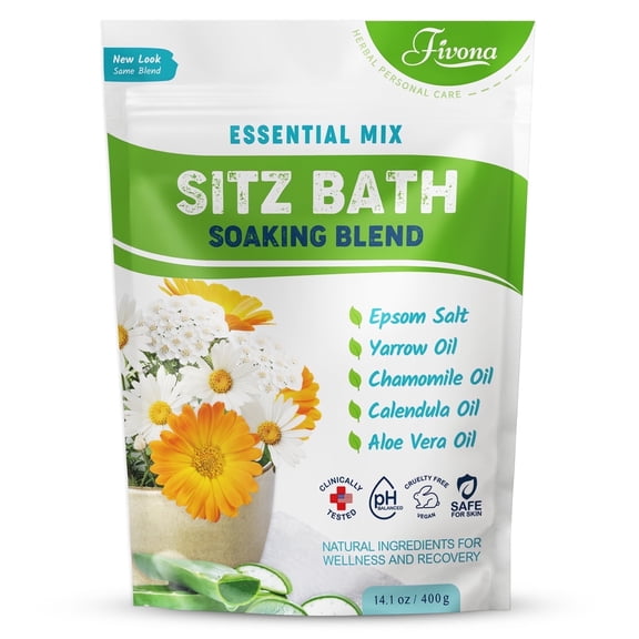 Sitz Bath Soak Blend of Epsom Salt with Essential Oils for Postpartum and Hemorrhoid Care - 14.1 oz
