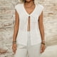 thumbnail image 5 of Usted Es Más Que una Camisa de Puntuación de Prueba Sexy de Manga Corta Lentejuelas Suelta V-Cuello Blusa, Camisa Casual de Poliéster para las Mujeres, Lavado de Manos de la Moda Superior, 5 of 9