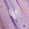 thumbnail image 5 of IBTOM CASTLE Toddler Flower Girl Dress, Flutter Sleeve Floral Embroidery Smocked Tulle Tutu Princess Dresses for Birthday Wedding Purple Floral, 5 of 7