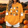 thumbnail image 2 of Busydd Halloween Graphic Hoodies For Women Trendy Cute Ghost Pumpkin Print Fall Tops Casual Long Sleeve Drawstring Hooded Sweatshirt With Pocket, 2 of 6