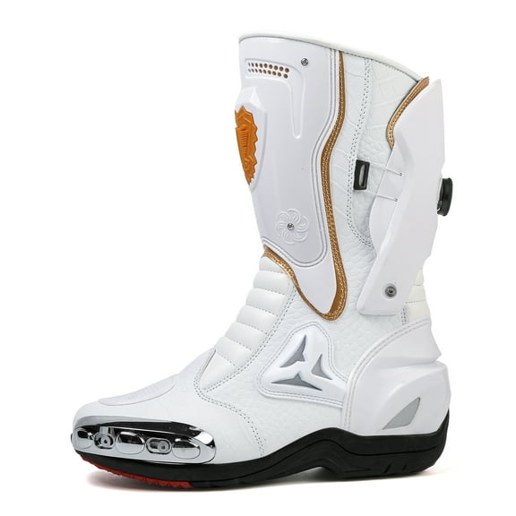 JG WOLVES - Motorcycle Boots - All-Season Comfort & Adventure - Waterproof Touring & Off-Road Riding Shoes - For Men & Women,White,37
