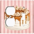 thumbnail image 4 of Metal Light Switch Plate Cover Layered Caramel Cake Striped Wallpaper Pink CAK057, 4 of 13