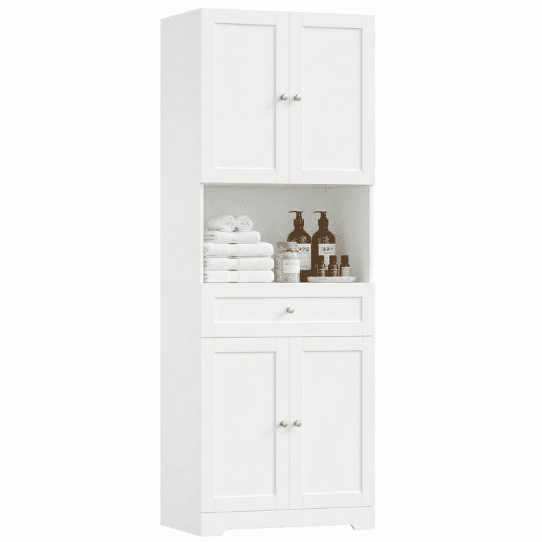 Homfa 67.5-Inch Tall Bathroom Storage Cabinet with 4 Doors photo 5