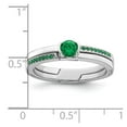 thumbnail image 4 of Auriga Fine Jewelry 925 Sterling Silver Rhodium Plated Green Cubic Zirconia Ring Size 6 for Women, 4 of 6