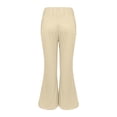thumbnail image 5 of Women's Fleece Lined Thermal Pants, Winter Warm High Waisted Flare Leggings with Pockets, Soft Comfortable Yoga Pants for Lounging and Outdoor Activities Beige, 5 of 9