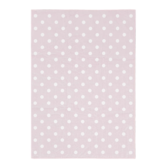 Mohawk Home Kids Collection Polka Dots Low Pile Stain/Fade Resistant Printed Washable Area Rug, Pink, 5' x 7'