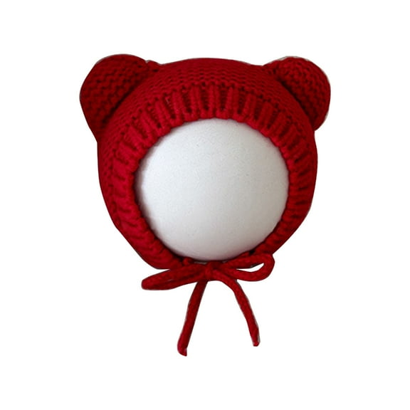 RYUJNDK Warm and Cosy Babies Boy Knit with Bear Ears, Cartoon Infant Girls Knitting Hat Soft Bonnet for Autumn Winter