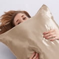 thumbnail image 5 of Great Bay Home 2-Pack Sateen Silk Microfiber Pillowcase  (Standard Pillowcase, Caramel), 5 of 6