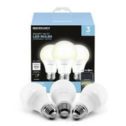 Merkury Innovations A19 Smart White LED Bulb, 60W, Dimmable, 3-Pack