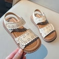 thumbnail image 6 of Nwiuh Toddler Girls Vintage Open Toe Sandals Cushioned Comfy Summer Dress Shoes(Beige, 11), 6 of 8
