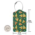 thumbnail image 2 of Rocae Pizza for Leather Luggage Baggage Tags ID Label Privacy Cover ID Label with Stainless Steel Loop and Address Card, 2 of 5