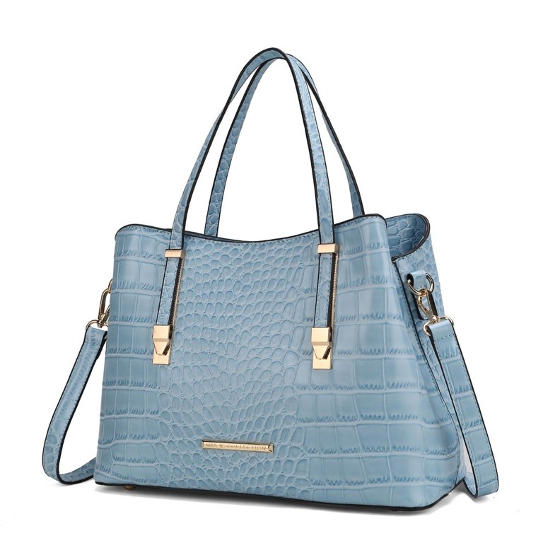 2pcs Crocodile Embossed Tote Bag With Purse, Best Work Bag For Women