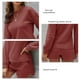 thumbnail image 4 of Conjunto de pijama de punto de manga larga y pantalones cortos para mujer, suéter informal suelto, ropa de dormir para la vida diaria, 4 of 6