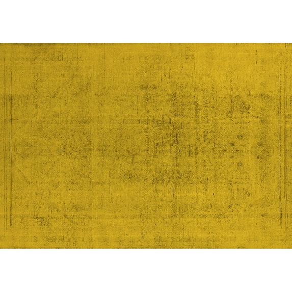 Ahgly Company Machine Washable Indoor Rectangle Oriental Yellow Industrial Area Rugs, 5' x 8'