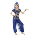 thumbnail image 3 of Hiijoy Big Girls Belly Dance Outfits Performance Sequin Mesh Crop Top Pants Set, Sizes 7-8Y, 3 of 3