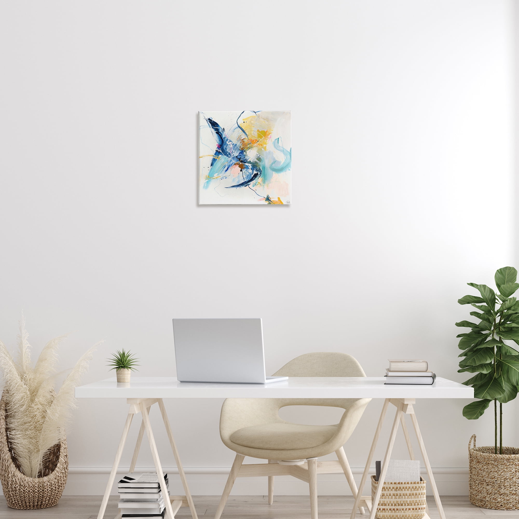Confident Blue Abstraction Canvas Wall Art, design by Design Fabrikken