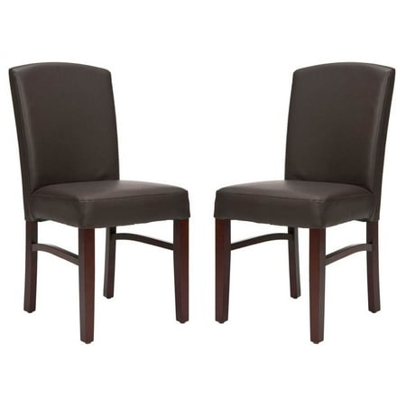 Dale Leather Side Chair in Brown - Set of 2