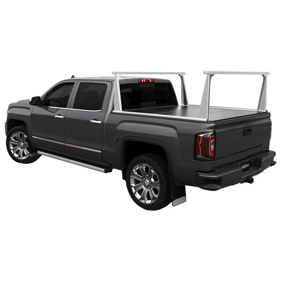 ACCESS Covers Bed Cargo Rack Upright 4006040 Adarac; 500 Pound Capacity; Bed Rail Mount; 26 Inch Height; Use With LOMAX Folding Hard Covers/ACCESS Roll-Up Covers; Silver; Aluminum; Set Of 2