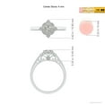 thumbnail image 4 of ANGARA Natural Style Cushion Diamond Filigree Engagement Ring in 14K White Gold for Women (Size-4mm| Color-K| Clarity-I3) | April Birthstone, Anniversary Jewelry Gift for Women | Natural Diamond Ring, 4 of 8