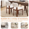 thumbnail image 6 of Liangfu Set of 2 Ergonomic Wood Dining room Chairs Living room Chairs with Thick Cushion, 300LBS Capacity - Comfortable Curved Backrest, Breathable Fabric White+Brown Leg, 6 of 12