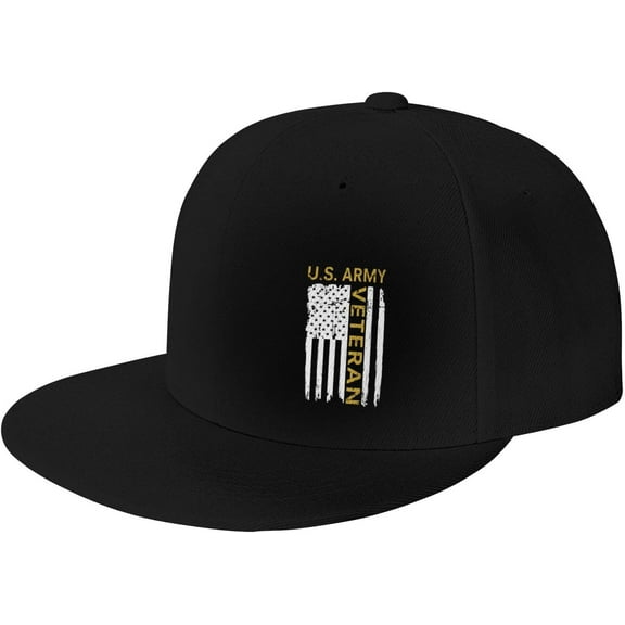 US Army Veteran Military Hats Adjustable Fashion Flat Bill Baseball Cap Trucker Caps for Outdoor Adult