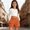 thumbnail image 2 of Byoo Little Boys Burgundy Casual Sweat Shorts Elastic Waist Comfortable Everyday Wear Shorts,Orange, 2 of 4