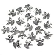 FIREFLY IMPORTS Small Angel Metal Charms, Silver, 3/4-Inch, 20-Count
