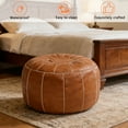 thumbnail image 5 of Thgonwid 21.7*13.7 inch Indoor Vegan Leather Pouf, Brown, 5 of 11
